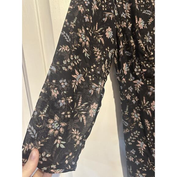Veronica Beard Merrill 100% Silk Midi Dress High Front Slit Lined Floral Size 4 - Picture 5 of 16